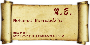 Moharos Barnabás névjegykártya