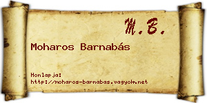 Moharos Barnabás névjegykártya